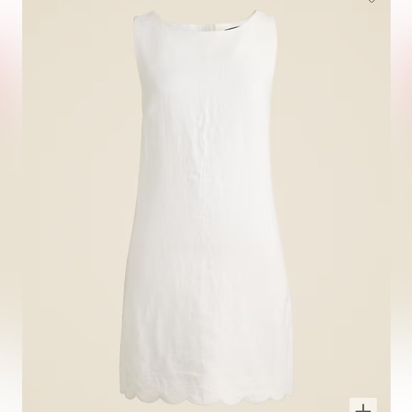 J.Crew Dresses & Skirts - J.Crew Womens Sleeveless Linen Blend Dress With Scalloped Hem